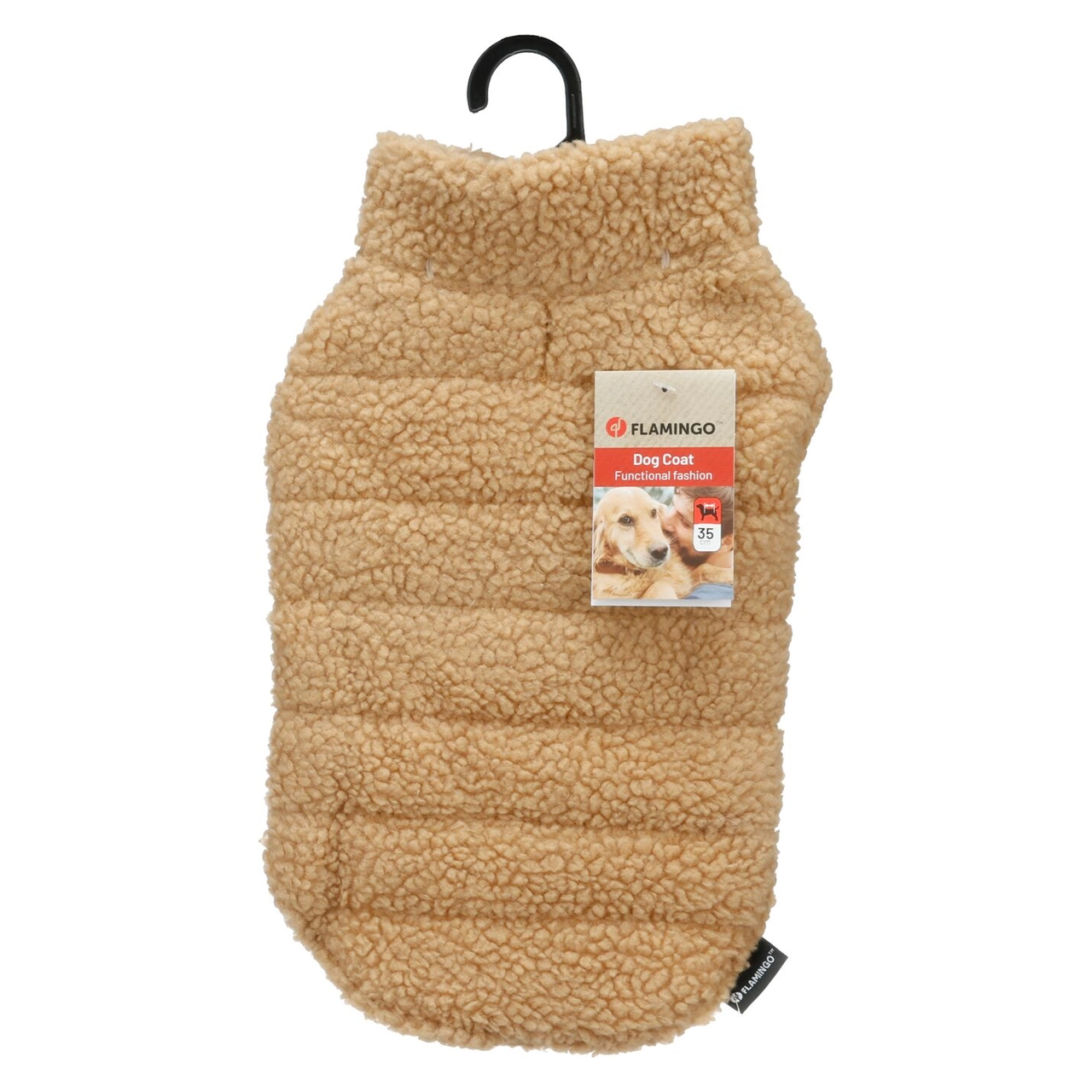 Flamingo Nado hundejakke beige 35 cm - varm hundefrakke med fleece